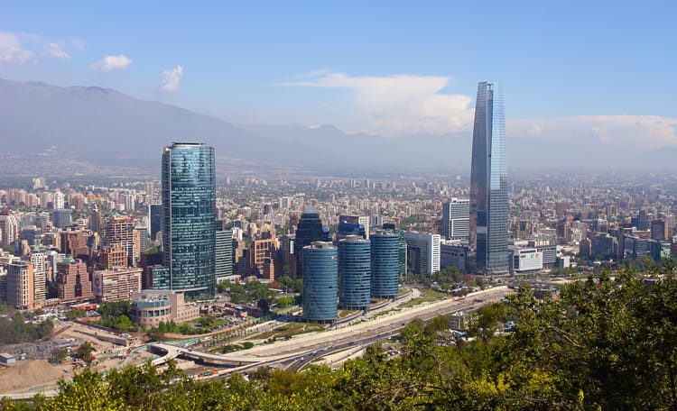 Santiago Downtown City Aerial