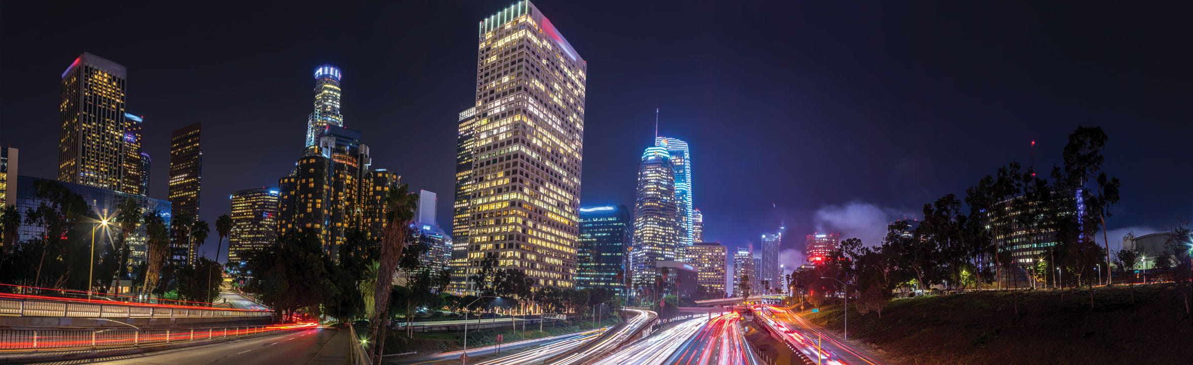 Los Angeles Downtown Night Panorama